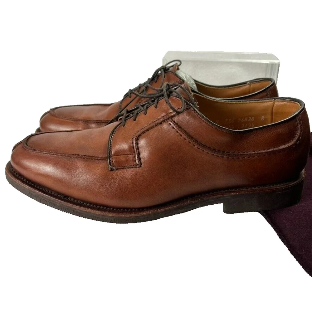 Allen Edmonds Shoes Men's Size 9 Brown Stockbridge Lace Up Oxfords Split Toe
